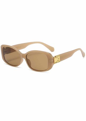 Lysbrun solbrille med "guld" på brillestang fra Just D'Lux